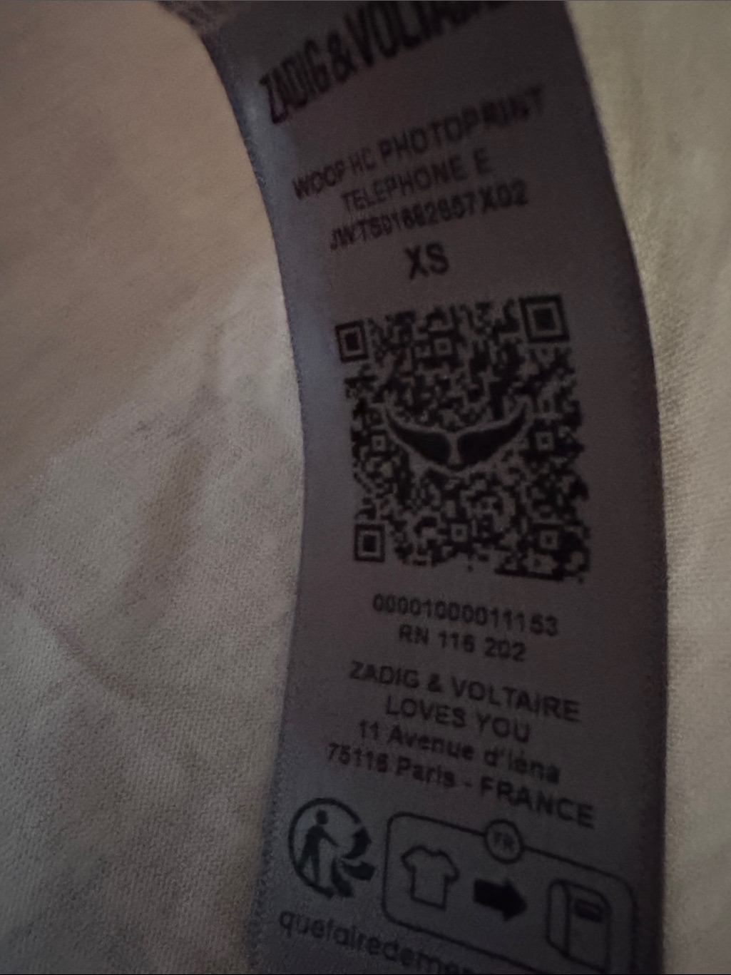 Nwt Zadig & Voltaire Cell Phone Image On T-Shirt — image 3 of 5